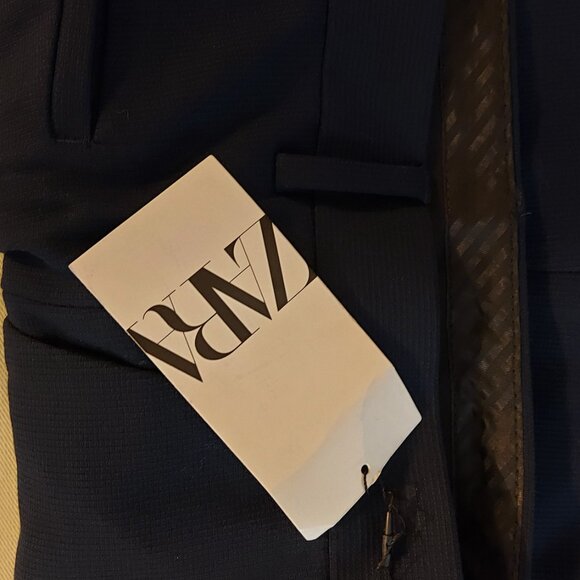 Zara Navy Blue NWT Men’s Size 34 Textured Suit Pants - Picture 2 of 15